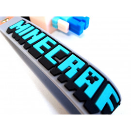 Dětská klíčenka Minecraft Steve s poutkem a karabinou