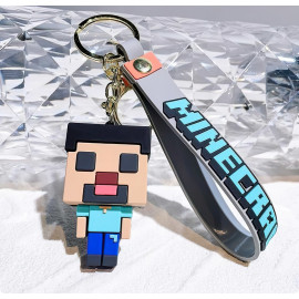 Dětská klíčenka Minecraft Steve s poutkem a karabinou
