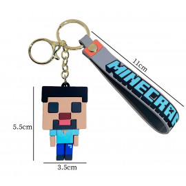 Dětská klíčenka Minecraft Steve s poutkem a karabinou