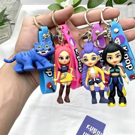 Dětské klíčenky Demon Hunters K-Pop s poutkem a karabinou 4ks