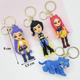 Dětské klíčenky Demon Hunters K-Pop s poutkem a karabinou 4ks