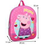 Dětský batoh Prasátko Peppa srdíčka s 3D efektem