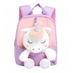 Dětský batoh s plyšákem Jednorožec fialový
