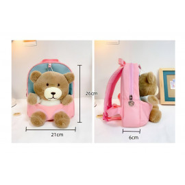 Dětský batoh s plyšákem Méďa růžový
