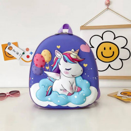 Dětský batoh Jednorožec na obláčku 3D fialový