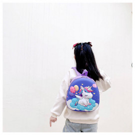 Dětský batoh Jednorožec na obláčku 3D fialový