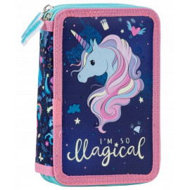 Školní penál dvoupatrový s náplní Unicorn