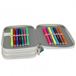 Školní penál třípatrový s náplní pejsek Samojed