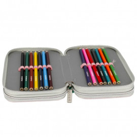 Školní penál třípatrový s náplní pejsek Samojed