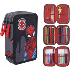 Školní penál třípatrový s náplní Spiderman