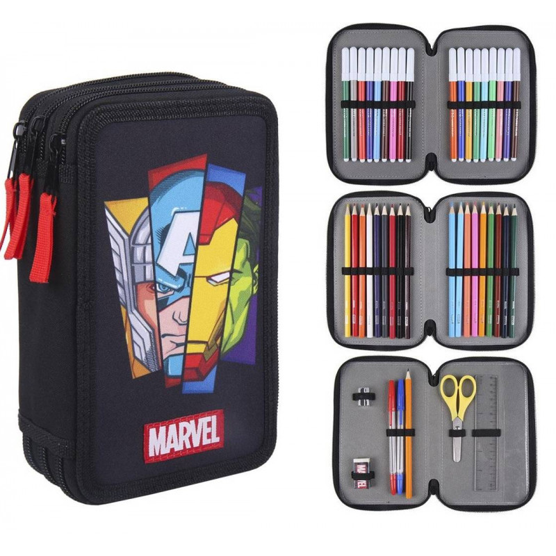 Školní penál třípatrový s náplní Avengers Marvel