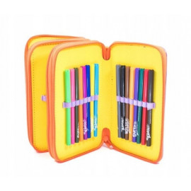 Školní penál třípatrový s náplní Super Zings