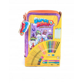 Školní penál třípatrový s náplní Super Zings