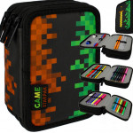 Školní penál třípatrový s náplní Minecraft Pixel