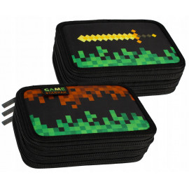 Školní penál třípatrový s náplní Minecraft Pixel
