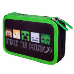 Školní penál třípatrový Minecraft Time to mine