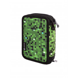 Školní penál třípatrový s náplní Minecraft Pixel One