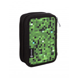 Školní penál třípatrový s náplní Minecraft Pixel One