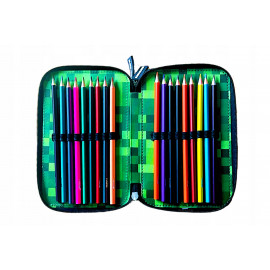 Školní penál třípatrový s náplní Minecraft Pixel