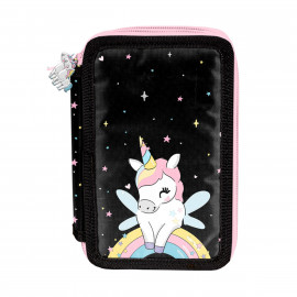Školní penál třípatrový s náplní Unicorn Dream