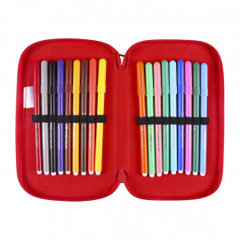 Školní penál třípatrový s náplní Myška Minnie  Školní penál třípatrový s náplní Myška Minnie