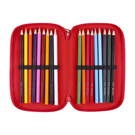 Školní penál třípatrový s náplní Myška Minnie  Školní penál třípatrový s náplní Myška Minnie