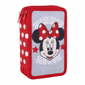 Školní penál třípatrový s náplní Myška Minnie 