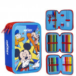 Školní penál třípatrový s náplní Myšák Mickey Školní penál třípatrový s náplní Myšák Mickey