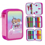 Školní penál třípatrový s náplní Sky Unicorn
