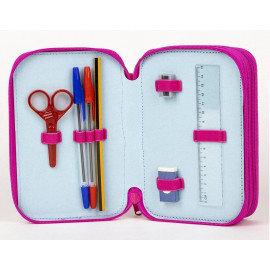 Školní penál třípatrový s náplní Sky Unicorn