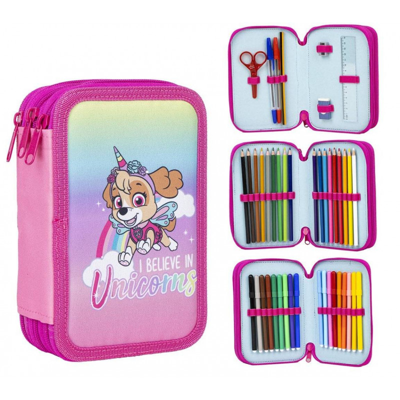 Školní penál třípatrový s náplní Sky Unicorn