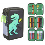 Školní penál třípatrový s náplní T-Rex Školní penál třípatrový s náplní T-Rex