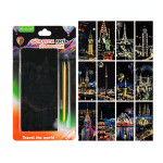 Vyškrabávací obrázky Scratch art Světové stavby 12 listů