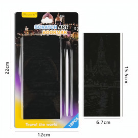 Vyškrabávací obrázky Scratch art Světové stavby 12 listů