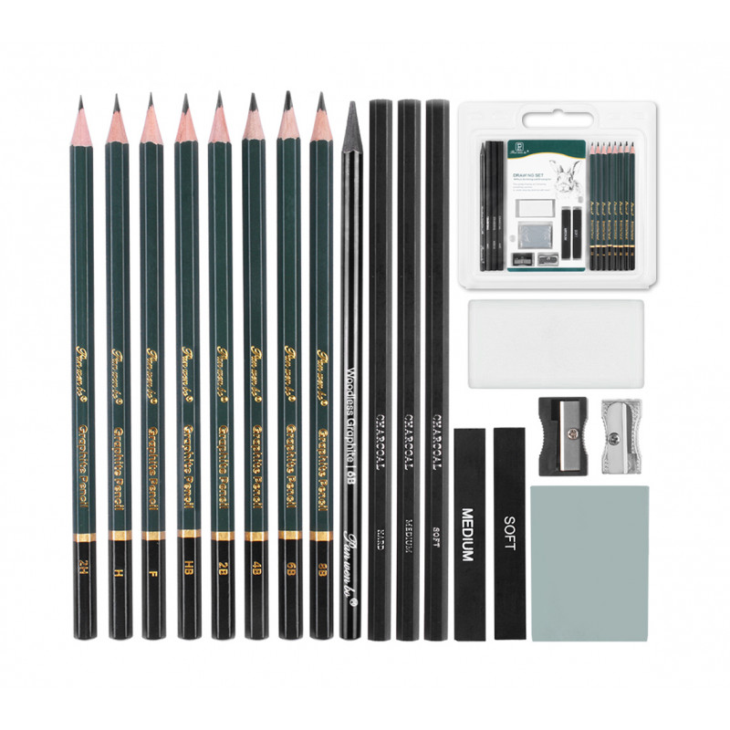 Sada uměleckých tužek, grafitů a uhlů 18ks