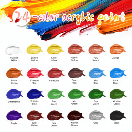 Velká malířská sada Akrylové barvy s plátny a doplňky 36ks