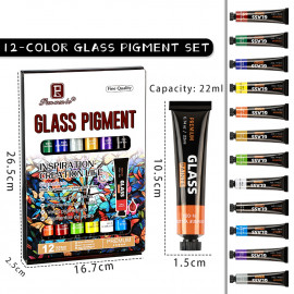 Velká sada barev na sklo Pigment 12ks