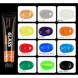 Velká sada barev na sklo Pigment 12ks