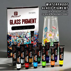 Velká sada barev na sklo Pigment 12ks