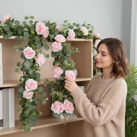 Svatební dekorace Květinový běhoun Rose beauty 180cm 2ks