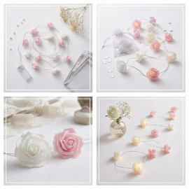Svatební dekorace Světelný řetěz Soft roses 150cm