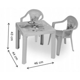 Dětský plastový stoleček s židlemi modrý