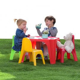 Dětský plastový stoleček s židlemi multicolor Dětský plastový stoleček s židlemi multicolor