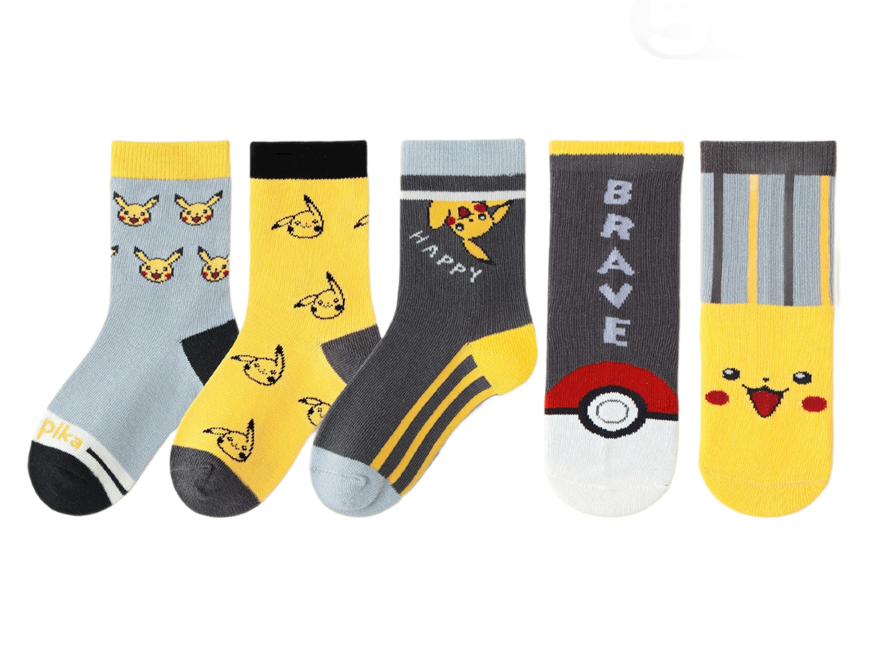 Dětské ponožky Pokémon Pikachu a pokébal 3-5 let 5 párů
