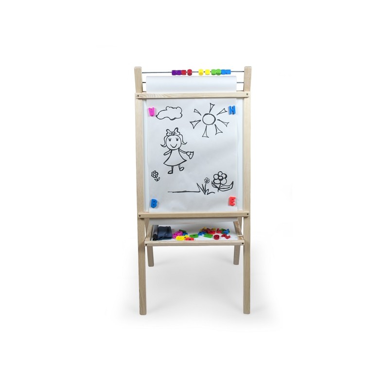 Dětská magnetická tabule přírodní s hodinami