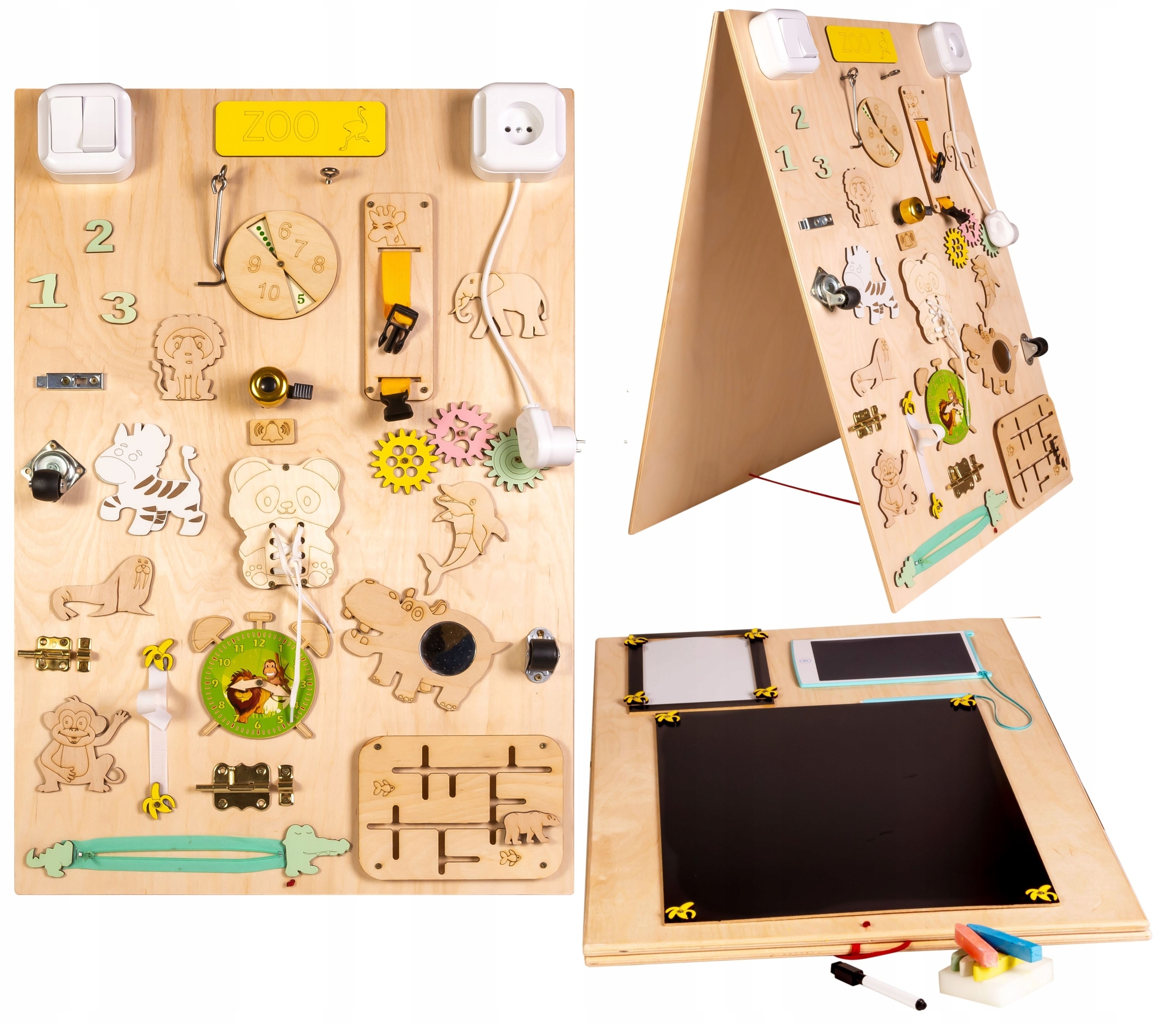Montessori dřevěná tabulka ZOO - velká