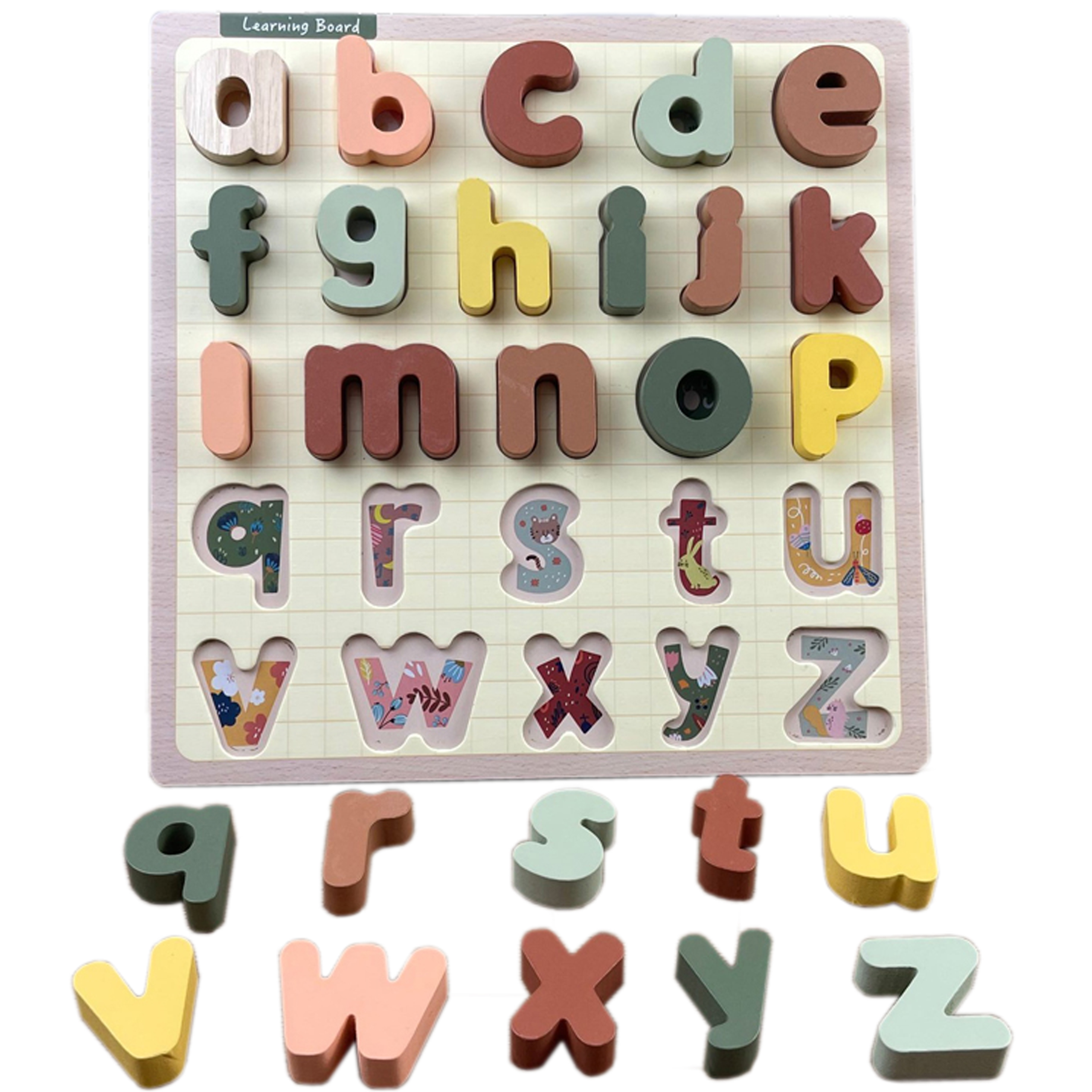 Dřevěné montessori puzzle abeceda