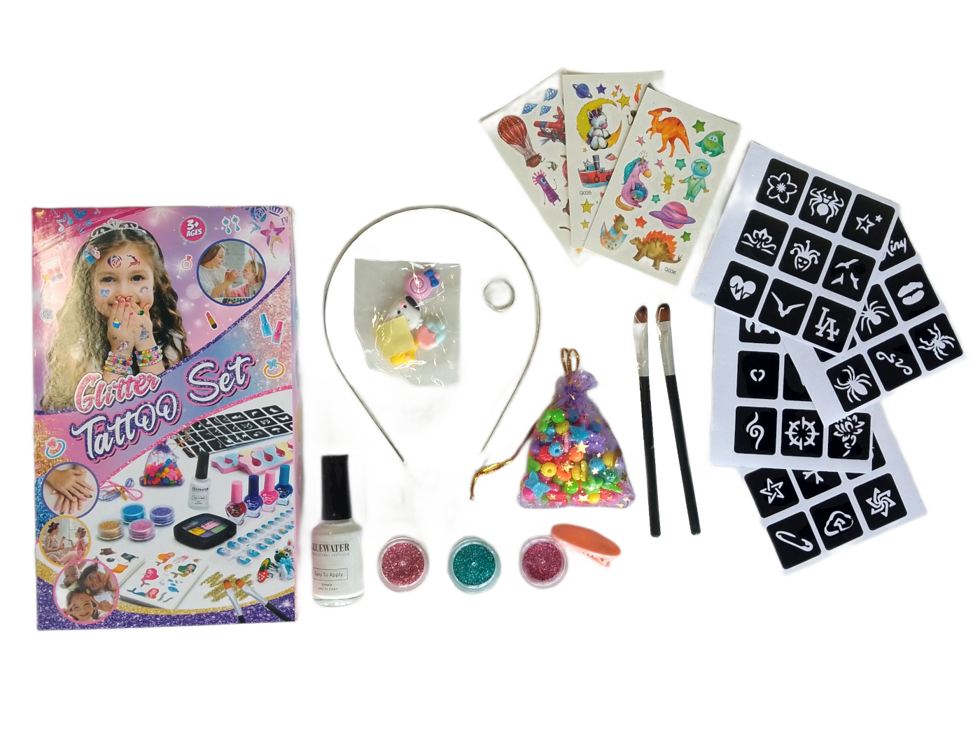 Sada tetování Glitter se šperky a nálepkami 18ks
