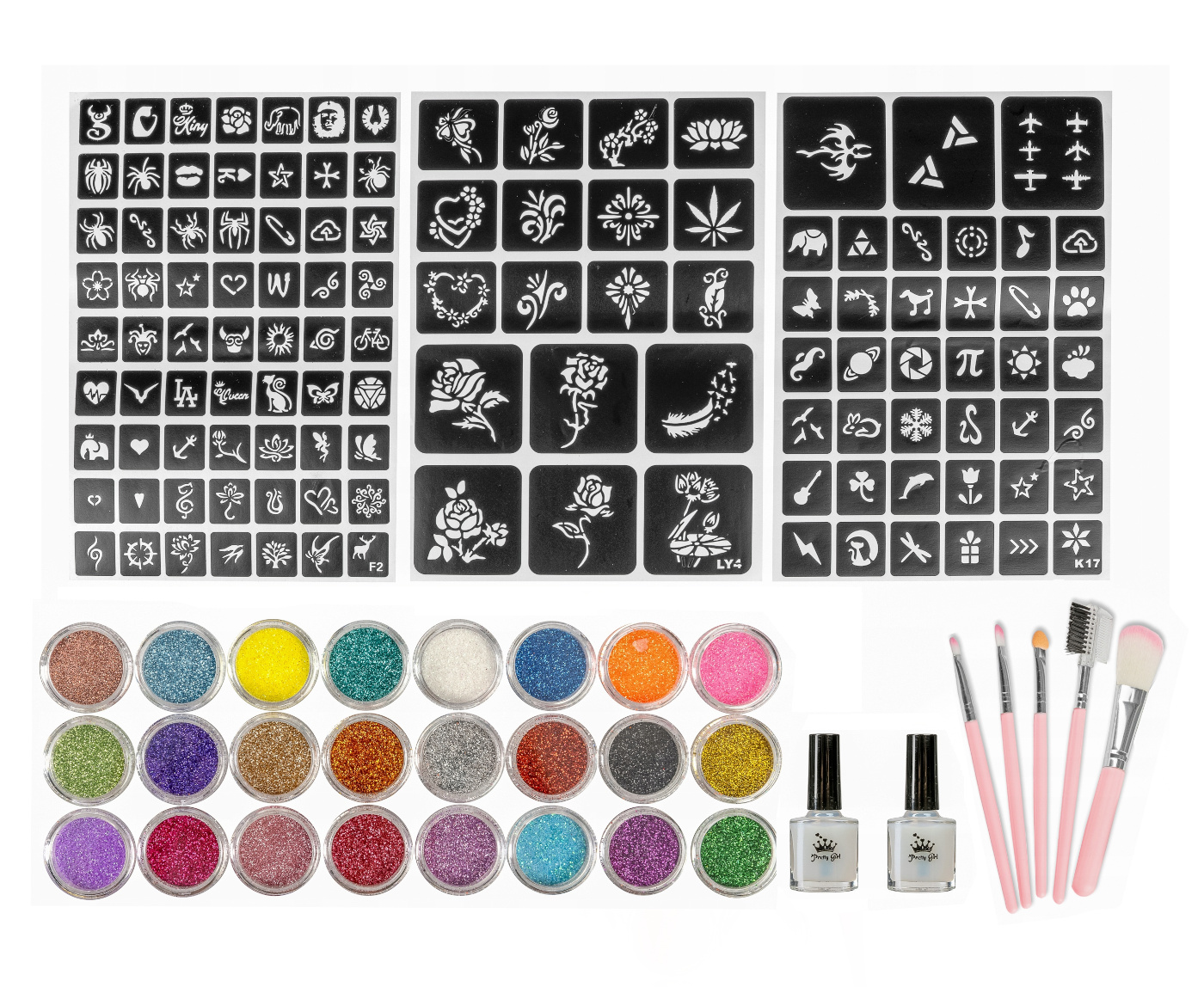 Sada tetování Glitter 24ks