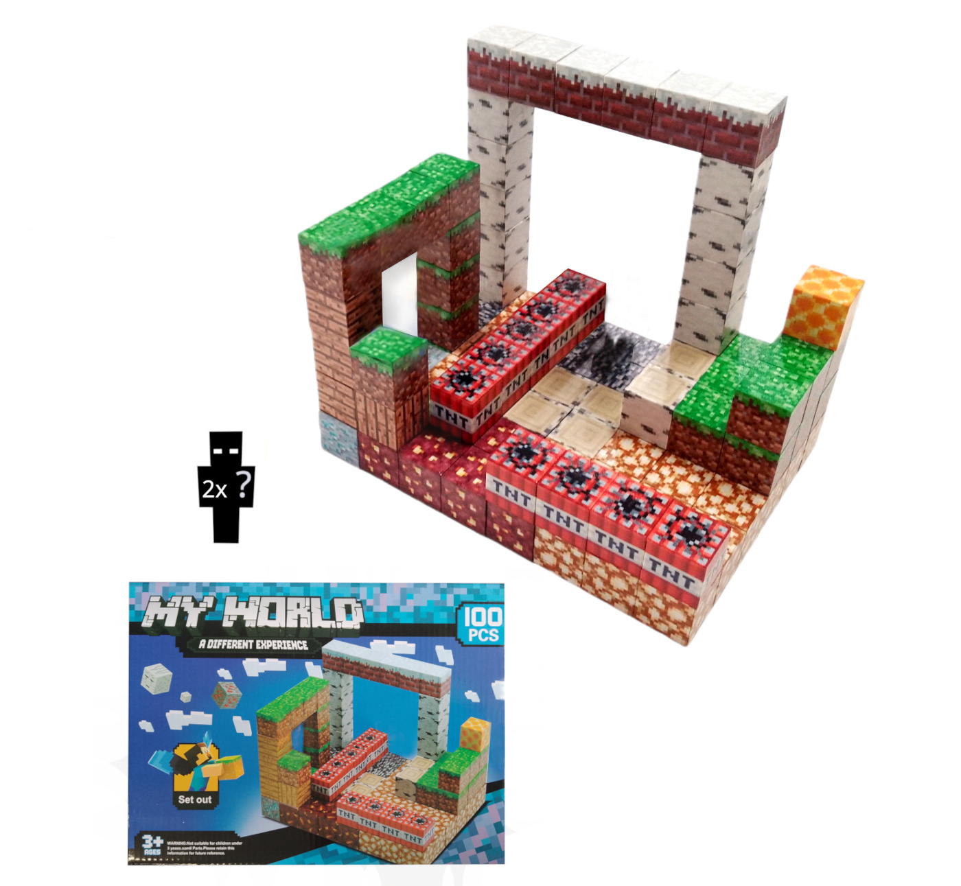 Magnetická stavebnice Minecraft TNT world 100ks